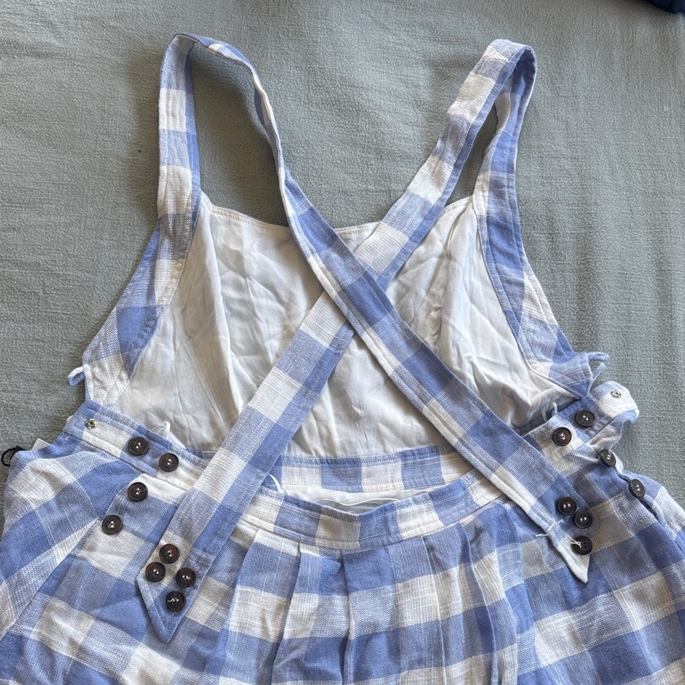 Astr Blue and White Checkered Dress